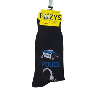 NWT Foozys Police Car & Handcuffs Men's Socks Size 10-13